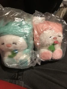 2 New FROU FROU Stuffed Animal Dakin Pink White Fluff Up Plush  1982 - Picture 1 of 6