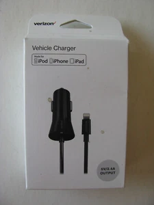 Verizon Car Charger 9ft Fixed Coiled Cable for iPhone, iPod, iPad MFI-Certified - Picture 1 of 5