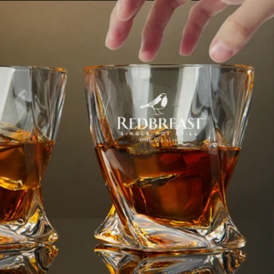 Custom Engraved Redbreast Single Pot Still Whiskey Glass – 10 oz Twisted Rock - Picture 1 of 2