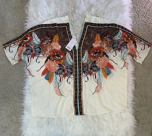Rose + Olive Floral Peacock Dolman / Kimono Sleeve Top Blouse size 1X NWT - Picture 1 of 12