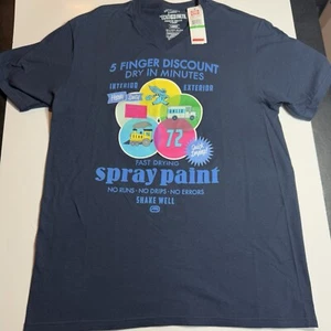 (NEW) Adult Large Ecko Unltd V-Neck Five Finger Discount Spray Paint T-Shirt L - Picture 1 of 5
