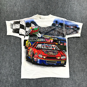Vintage NASCAR Mens Shirt Large 1998 Watkins Glen Mega All Over Print Crew
