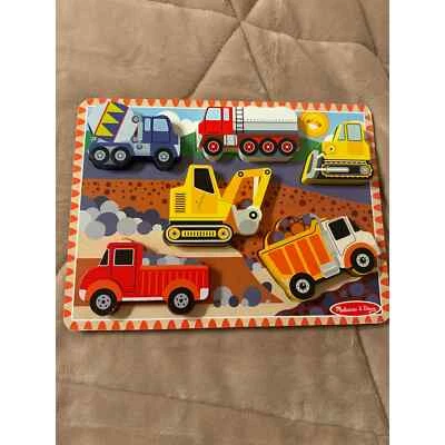 Melissa & Doug wooden chunky puzzles m  one need batteries - Image 1 of 4