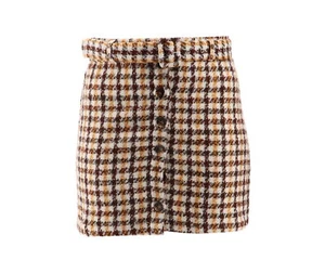 Fashion on Earth Tweed Button Front Skirt with Belt Mustard XL NWOT (293) - Picture 1 of 1