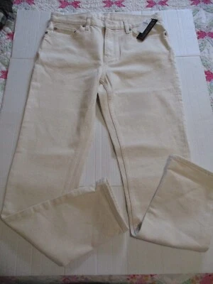Pantalones de mezclilla de viaje Banana Republic ajustados para mujer 32x32 algodón blanco suave nuevos con etiquetas crudo Foto 1 de 4