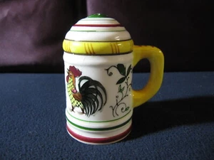 PY Large Salt Shaker Approx 3.75 Inches Tall with Rooster and Rose Decorations - Picture 1 of 5