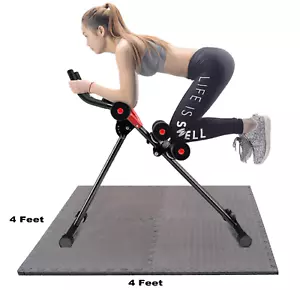 Power Plank Ab Cruncher Workout Trainer Abdominal Exercise + 4'x4' Eva Mat - Picture 1 of 9