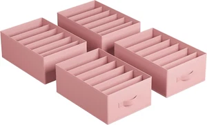Set of 4 Large Size Wardrobe Clothes Organizers, 6-Compartment Foldable Drawer O - Picture 1 of 12