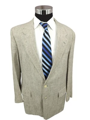 Savile Row Tweed Blazer Mens 42L Gray Silk Sports Coat Jacket 2 Buttons Vent - Image 1 of 4