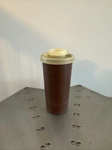 Vintage Tupperware Salz Pfeffer Gewürzstreuer Flip Top braun 1329 mit Deckel - - Bild 1 von 3
