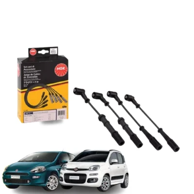 KIT CAVI FILI CANDELE NGK FIAT 500 GRANDE PUNTO EVO PANDA YPSILON 312 BENZIN GPL - Immagine 1 di 4
