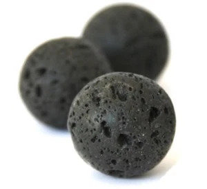 20 LAVAPERLEN Edelstein Naturstein Gemstone Beads SCHWARZ 10mm KUGEL AZL20 - Afbeelding 1 van 2
