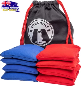 8x Weatherproof Cornhole Bean Bags - Regulation Size USA or Red & Blue - Picture 1 of 12