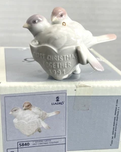 Lladro Love Bird Christmas Ornament Figurine 1st Christmas Together Box 5840 - Picture 1 of 4