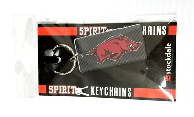 Arkansas Razorbacks Acrylic Keychain NCAA Team Logo Carbon Printed Key Ring - Image 1 of 4