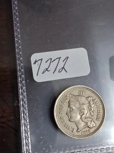 1873 3 CENT NICKEL - CLOSED 3 - VERY HIGH GRADE !!! - Picture 1 of 2