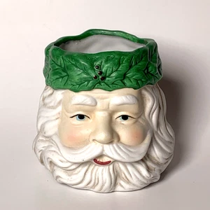 Vintage Weihnachtsmann Weihnachtsdeko Übertopf Kerzenhalter Bonboniere alte Welt 3 Zoll - Bild 1 von 11