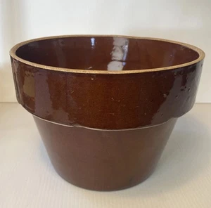 Olla de gres esmaltado marrón de colección 9,5” de ancho x 6 3/4” de alto EE. UU. - Imagen 1 de 17