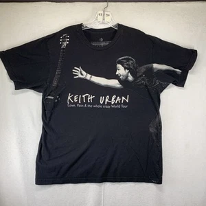 Keith Urban World Tour 2007 Black T Shirt Mens Large Hank Evie Design Thin - Picture 1 of 15