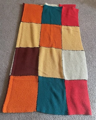 Manta de Colección Patchwork Tejida y Cosida a Mano Colores Otoño/Otoño Multicolor Foto 1 de 4