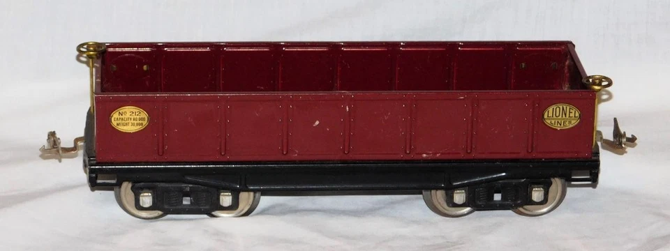 Clean Lionel Train 212 Maroon Wine Gondola Standard Gauge Prewar var D 1920s-30s - Image 1 of 4