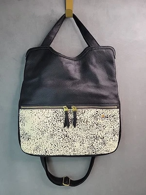 Bolsa de ombro Fossil Erin conversível couro preto dobrável tiracolo, LINDA - Imagem 1 de 4
