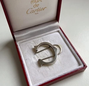 Cartier Pinza para Dinero Clip para Dinero Plata de Ley 925 Vintage EMBALAJE ORIGINAL RARO - Imagen 1 de 11