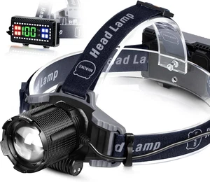 Torcia Frontale, Lampada Frontale Led Ricaricabile 100000 Lumen Super Luminosa I - Foto 1 di 11