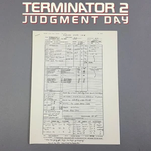 Terminator 2 - Production Used Call Sheet, Galleria Corridor, John & Terminators - Picture 1 of 9