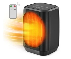 Oscillating Portable Electric Heater, 1200W PTC Ceramic Small Space Heater with - Picture 1 of 5