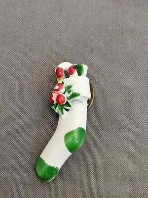 Broche prendedor vintage de Navidad esmalte solapa navideña joyería regalo Foto 1 de 3