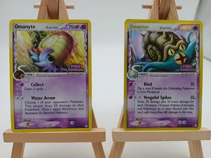 Cartas Pokémon Omastar 13/110 y Omanyte 74/110 - Holon Phantoms - Holo estampadas LP - Imagen 1 de 19