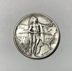 1926 Oregon Trail Commemorative Half Dollar AU Details Cleaned - Picture 1 of 2