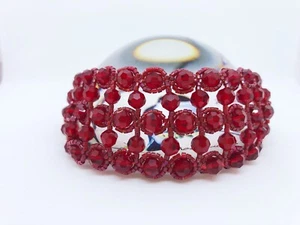 Audrey Bracelet - Ruby Red by Gabriella FA. Genuine Swarovski Crystals - Picture 1 of 12