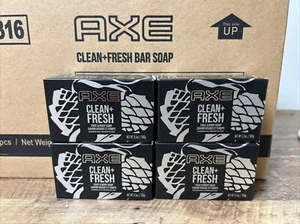 Axe Clean + Fresh Men's Face & Body Bar Soap 3.5 oz Cedarwood Scent (4 Pack) - Picture 1 of 4