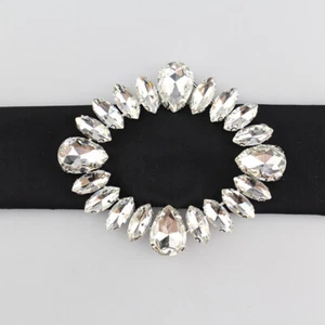 Decorative Crystal Rhinestone Buckle Belt Sash Scarf Slide DIY Jewelry Making - Picture 1 of 12