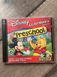Disney Learning Ages 2-4 Preschool Deluxe 2 Disc (PC CD-ROM, 2001) CIB COMPLETE - Picture 1 of 8