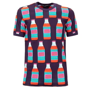 DOLCE & GABBANA Cotton T-Shirt Amore Love Elixir Bottle Logo Print Purple 12412 - Picture 1 of 4