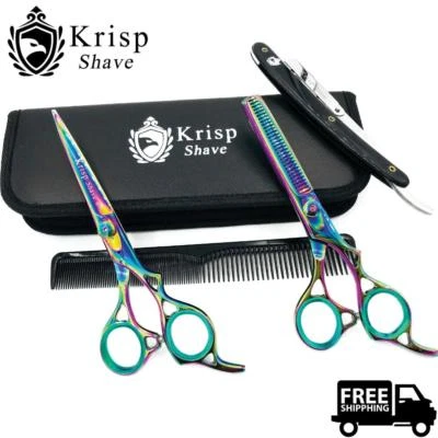 JUEGO DE TIJERAS TIJERAS ADELGAZANTES CORTE CABELLO PELUQUERÍA 6" TITANIO PROFESIONAL Foto 1 de 4