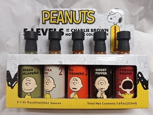 Peanuts Collectibles; 5 Levels Of Charlie Brown Hot Sauce Collection - Bild 1 von 3