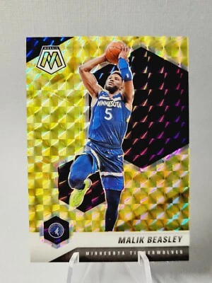 y01 Malik Beasley YELLOW MOSAIC PRIZM - SP 2020-21 Panini Mosaic #162 - Image 1 of 2