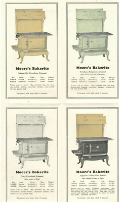 VTG 1920s MOORE'S 'BAKERITE' COAL & WOOD RANGE ADVERTISING BROCHURE! IN COLORS! - Image 1 of 4