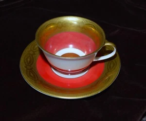 Vintage Elfenbein Rosenthal Kronach Demitasse Rotgold Kaffeetasse & Untertasse Deutschland - Bild 1 von 5