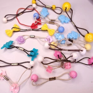 Lot Of 18 Vtg Ponytail Holders Teddy Dice Knocker Twin Style Bead Hair Ties USA - Picture 1 of 6