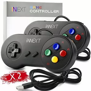 2 piezas Controlador USB SNES Retro Classic Gamepad para PC/MAC Juegos de Super Nintendo EE. UU. - Imagen 1 de 8