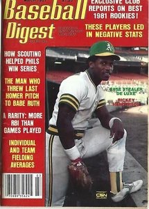 MARCH 1981 BASEBALL DIGEST OAKLAND A'S RICKEY HENDERSON ROOKIES SCOUTING STATS - Picture 1 of 1