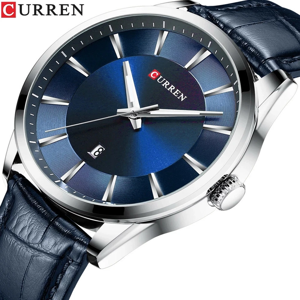 CURREN Quartz Watches Men Leather Strap Male Wristwatch Casual Business Watch Foto 1 de 1