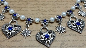 009 Charivari Herzklopfen Perletta Tracht Dirndl Hochzeit silber weiss blau - Bild 1 von 10