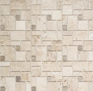 Selbstklebend Travertin Naturstein Beige Matt Wand 200-4CM14 | 10Mosaikplatten - Bild 1 von 6