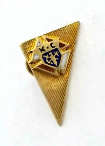 Antik 10k Gold Emaille Ritter von Kolumbus Stein Einsatz 12mm x 6mm #F302 - Bild 1 von 3